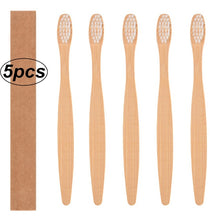 Load image into Gallery viewer, 5-10pcs Toothbrush Bamboo Handle, Color Variety, Whitening Soft Bristle Bamboo Travel Eco-friendly Wooden Tooth Brushes