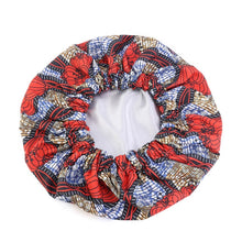 Load image into Gallery viewer, New Extra large Satin Lined Bonnets women African pattern print fabric Ankara bonnets Night Sleep Hat Ladies Turban