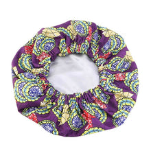 Load image into Gallery viewer, New Extra large Satin Lined Bonnets women African pattern print fabric Ankara bonnets Night Sleep Hat Ladies Turban