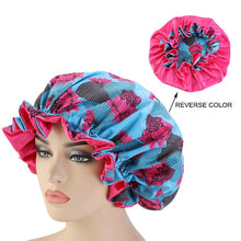 Load image into Gallery viewer, New Extra large Satin Lined Bonnets women African pattern print fabric Ankara bonnets Night Sleep Hat Ladies Turban
