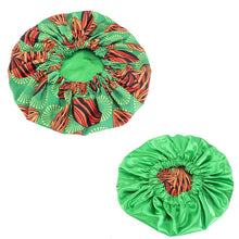 Load image into Gallery viewer, New Extra large Satin Lined Bonnets women African pattern print fabric Ankara bonnets Night Sleep Hat Ladies Turban