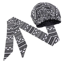 Load image into Gallery viewer, New Extra large Satin Lined Bonnets women African pattern print fabric Ankara bonnets Night Sleep Hat Ladies Turban