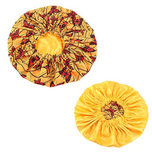 Load image into Gallery viewer, New Extra large Satin Lined Bonnets women African pattern print fabric Ankara bonnets Night Sleep Hat Ladies Turban