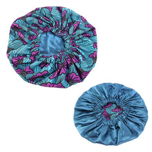 Load image into Gallery viewer, New Extra large Satin Lined Bonnets women African pattern print fabric Ankara bonnets Night Sleep Hat Ladies Turban