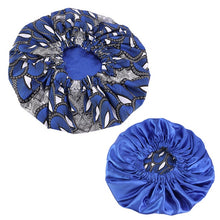Load image into Gallery viewer, New Extra large Satin Lined Bonnets women African pattern print fabric Ankara bonnets Night Sleep Hat Ladies Turban