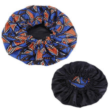 Load image into Gallery viewer, New Extra large Satin Lined Bonnets women African pattern print fabric Ankara bonnets Night Sleep Hat Ladies Turban
