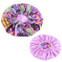 Load image into Gallery viewer, New Extra large Satin Lined Bonnets women African pattern print fabric Ankara bonnets Night Sleep Hat Ladies Turban