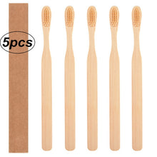 Load image into Gallery viewer, 5-10pcs Toothbrush Bamboo Handle, Color Variety, Whitening Soft Bristle Bamboo Travel Eco-friendly Wooden Tooth Brushes
