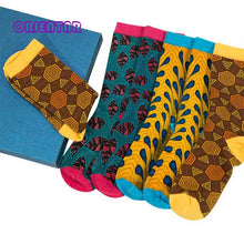 Load image into Gallery viewer, 3 Pairs/pack Women Socks African Print Striped Lattice Design Colorful Soft Socks Leisure Skateboard Socks Funny Gift Multicolor
