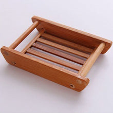 Load image into Gallery viewer, Natural Wood Soap Dish Portable Shower Soap Holder Non-slip Soap Box Bamboo Rack Case Tray Holder Shower Plate Bathroom Supplies
