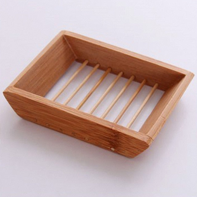 Natural Wood Soap Dish Portable Shower Soap Holder Non-slip Soap Box Bamboo Rack Case Tray Holder Shower Plate Bathroom Supplies