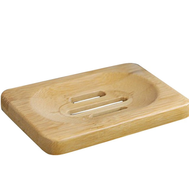 1PCS Wooden Soap Dish Creative Wooden Natural Bamboo Soap Dish Portable Bamboo Tray Holder Bathroom Kitchen Storage Holder