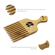 Load image into Gallery viewer, Natural Wooden African Pick Comb Afro Hair Wide Teeth Comb Hairdressing Styling Tool
