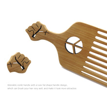 Load image into Gallery viewer, Natural Wooden African Pick Comb Afro Hair Wide Teeth Comb Hairdressing Styling Tool
