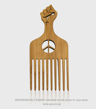 Load image into Gallery viewer, Natural Wooden African Pick Comb Afro Hair Wide Teeth Comb Hairdressing Styling Tool
