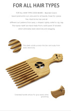 Load image into Gallery viewer, Natural Wooden African Pick Comb Afro Hair Wide Teeth Comb Hairdressing Styling Tool

