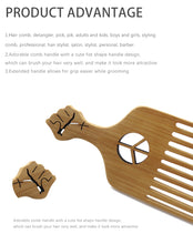 Load image into Gallery viewer, Natural Wooden African Pick Comb Afro Hair Wide Teeth Comb Hairdressing Styling Tool
