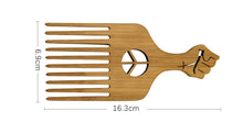 Load image into Gallery viewer, Natural Wooden African Pick Comb Afro Hair Wide Teeth Comb Hairdressing Styling Tool
