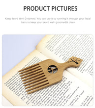 Load image into Gallery viewer, Natural Wooden African Pick Comb Afro Hair Wide Teeth Comb Hairdressing Styling Tool

