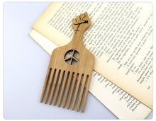 Load image into Gallery viewer, Natural Wooden African Pick Comb Afro Hair Wide Teeth Comb Hairdressing Styling Tool
