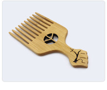 Load image into Gallery viewer, Natural Wooden African Pick Comb Afro Hair Wide Teeth Comb Hairdressing Styling Tool
