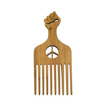 Load image into Gallery viewer, Natural Wooden African Pick Comb Afro Hair Wide Teeth Comb Hairdressing Styling Tool
